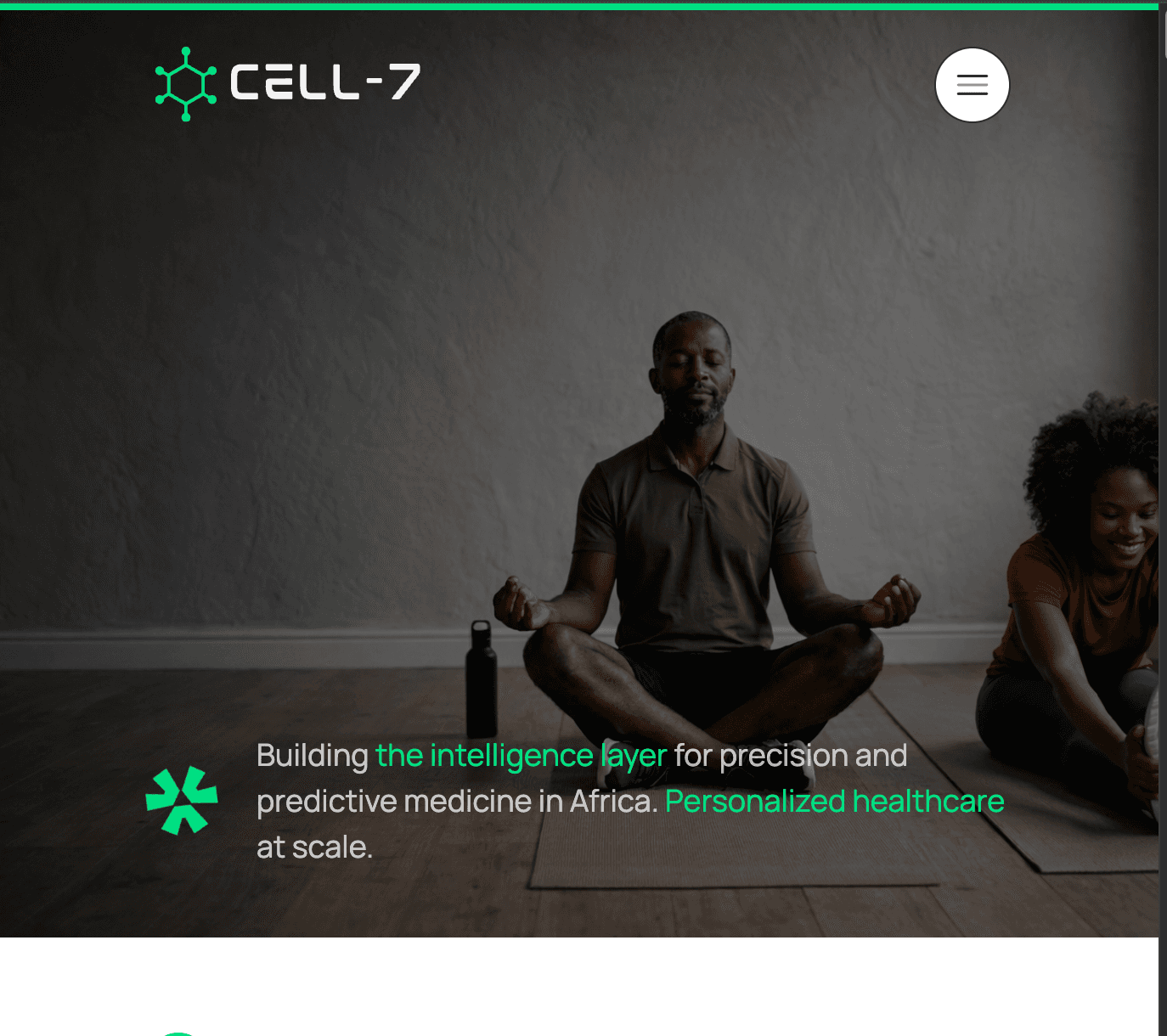 Cell7 AI website displaying its artificial intelligence platform and digital product experience